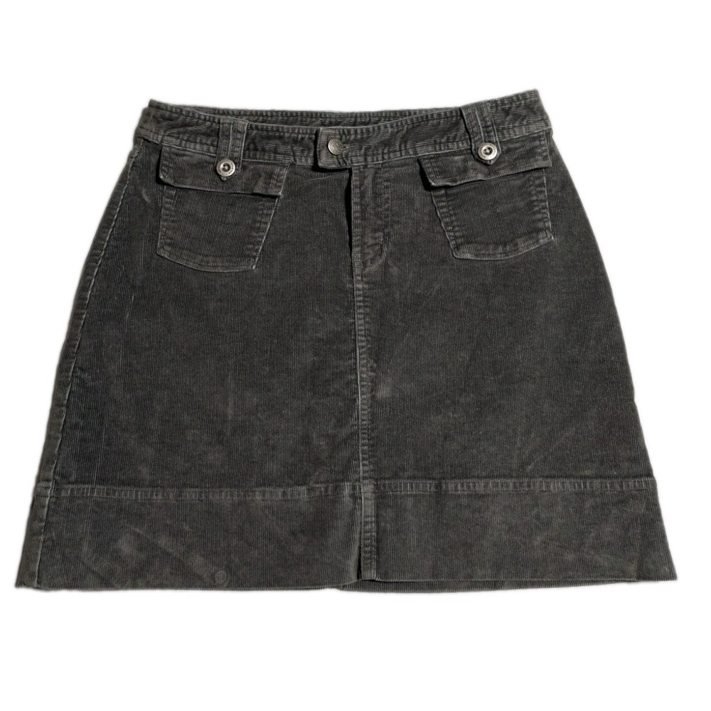Patagonia Womens Size 4 Organic Cotton Stretch Corduroy Skirt Forge Grey 58465